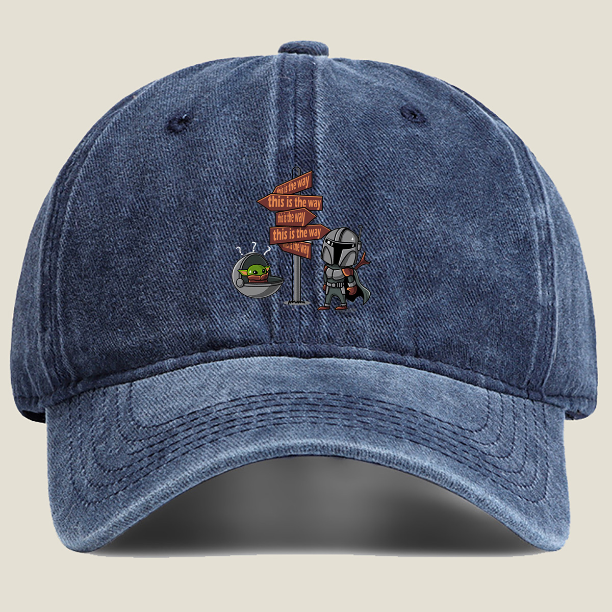 The Mandalorian and Grogu at Crossroads Sign - Hat