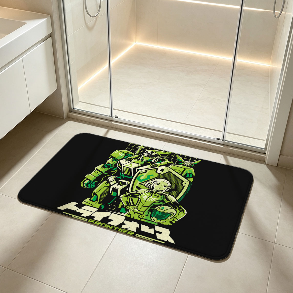 Transformers Frontier: Link and Zelda in Mecha Armor - Flannel floor mat