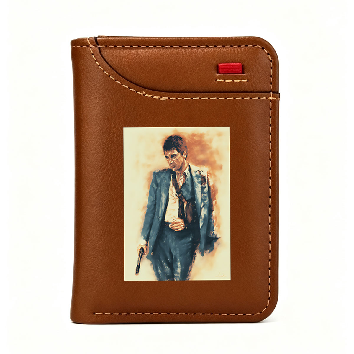 Scarface: Tony Montana in Blue Suit with Gun - Vertical Style Wallet