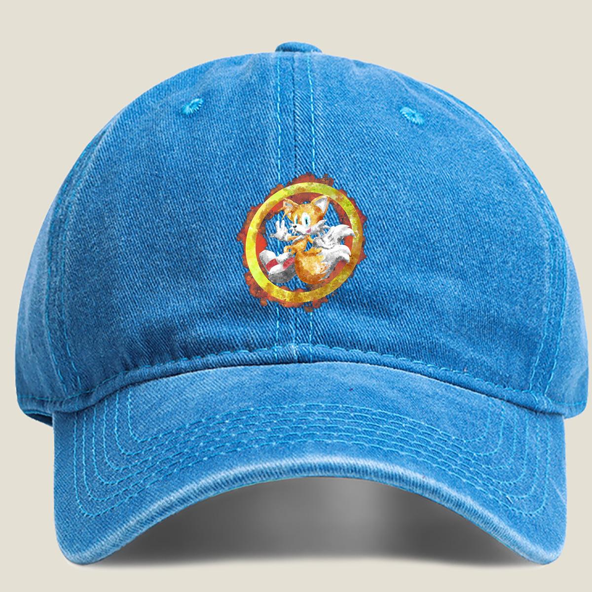 Sonic the Hedgehog: Tails in a Ring - Washed Denim - Baseball Cap