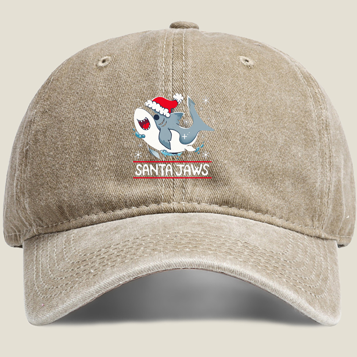 Santa Jaws - Washed Denim - Baseball Cap