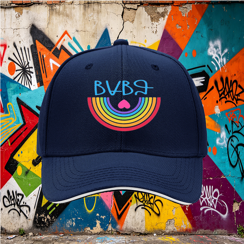 Unisex Classic Sandwich Hat with Rainbow Heart and 