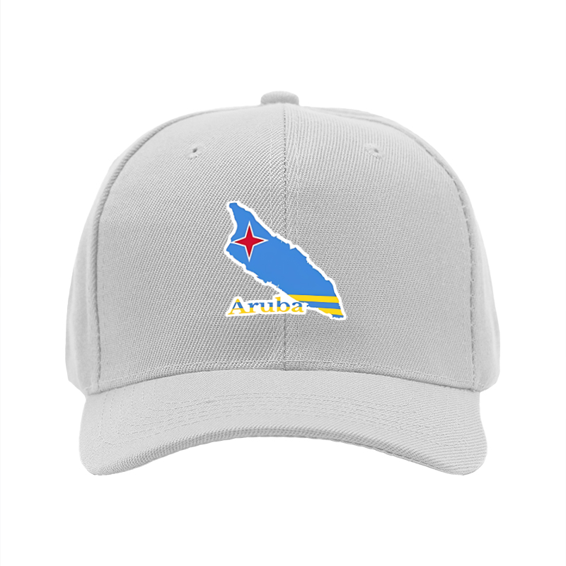 1pc New Baseball Cap with Aruba Map and Flag Print Unisex Adjustable Hat for Outdoor Travel and Casual Wear Adults and Teens