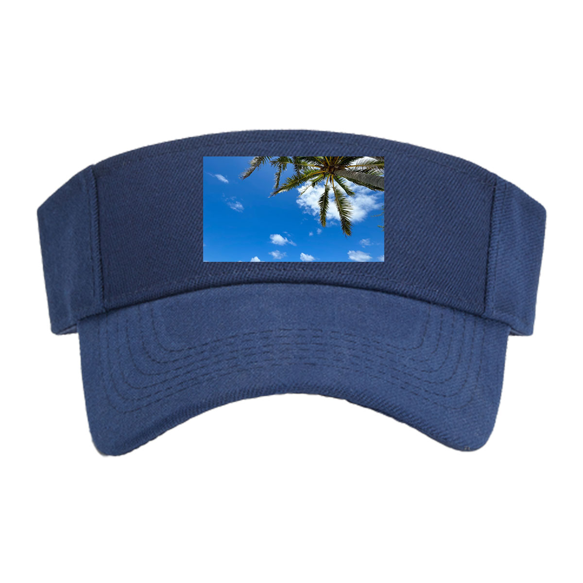 Tropical beach with palm trees and clear blue water -  Visor cap