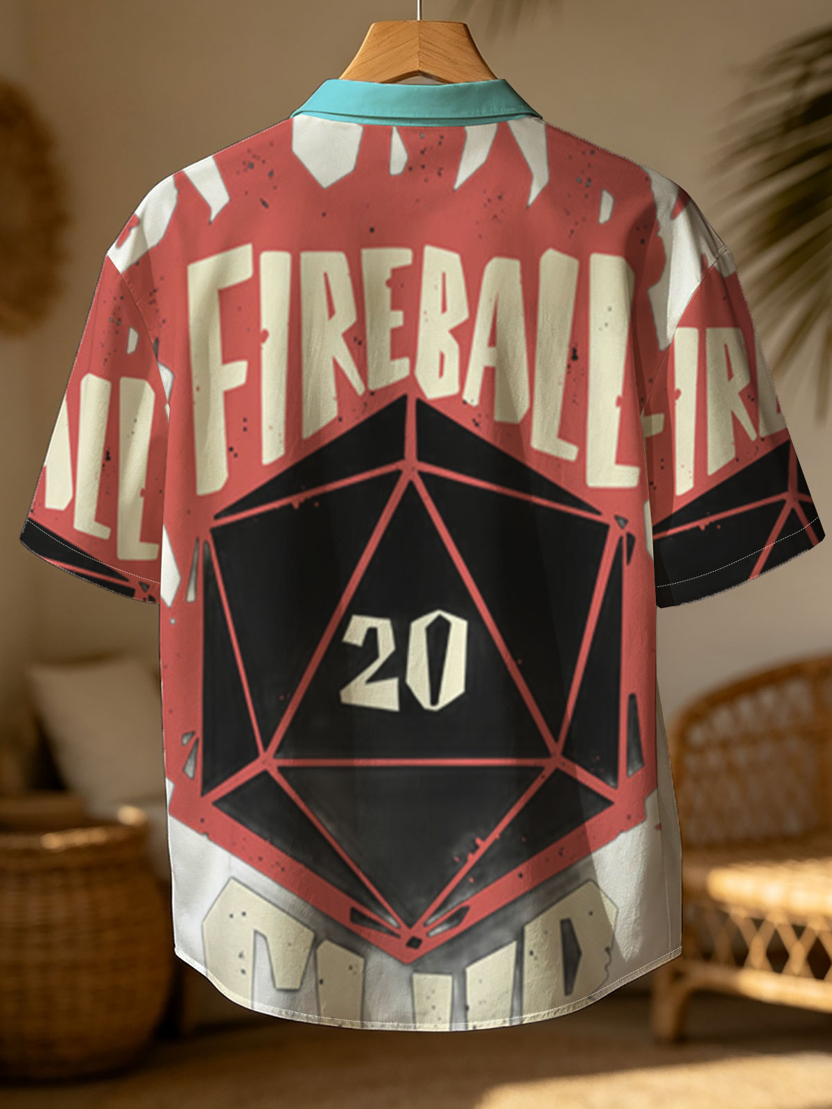 Fireball Club: D20 Dice with Fiery Design -  Shirt