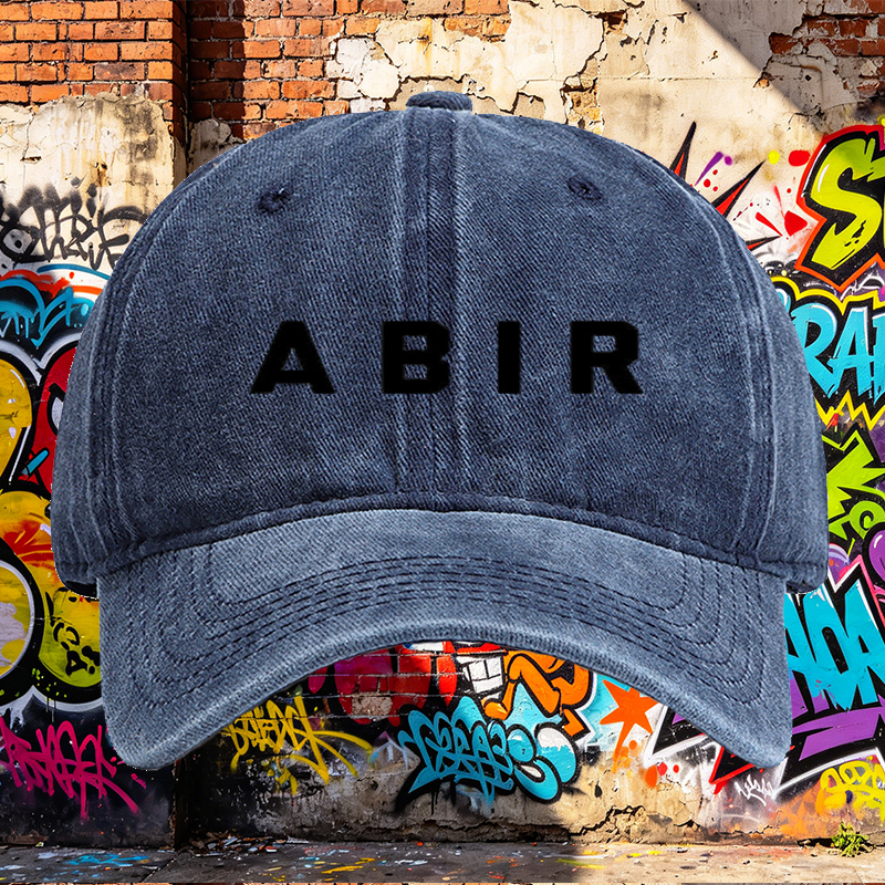 Unisex Classic Washed Cap with ABER Logo Print – Casual Streetwear Hat for Outdoor Activities, Urban Lifestyle, and Daily Wear – Perfect for Adults Seeking Comfortable and Stylish Headwear