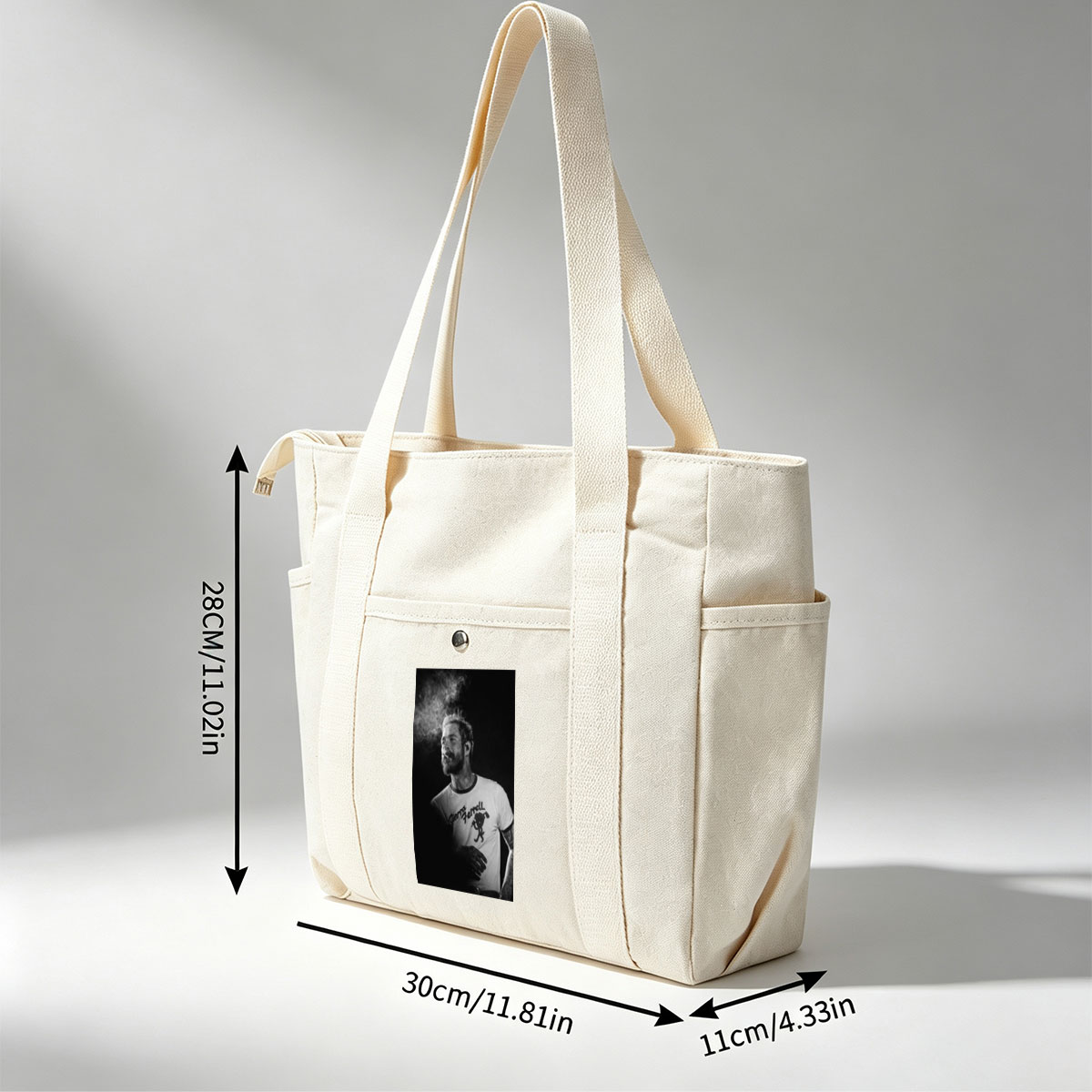Ryan Tedder Smoking Cigarette on Stage in Black and White Photo - Multi-pocket bags