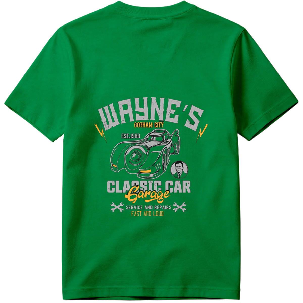 Wayne's Gotham City Classic Car Garage: Batman and Bruce Wayne - Tee