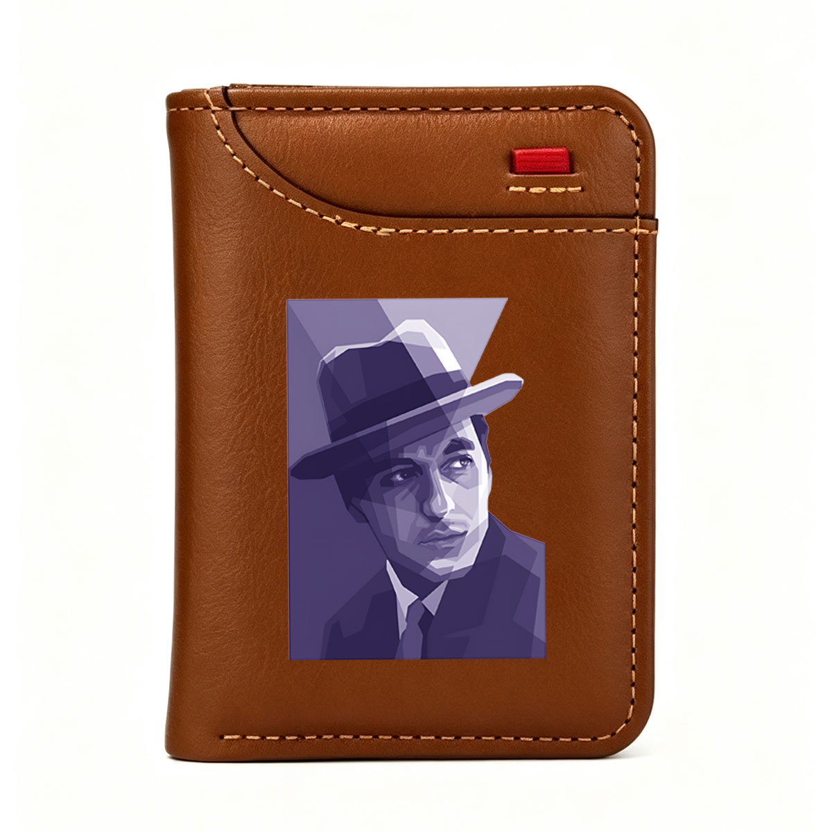 Low-Poly Portrait of a Man in a Hat and Suit - Vertical Style Wallet