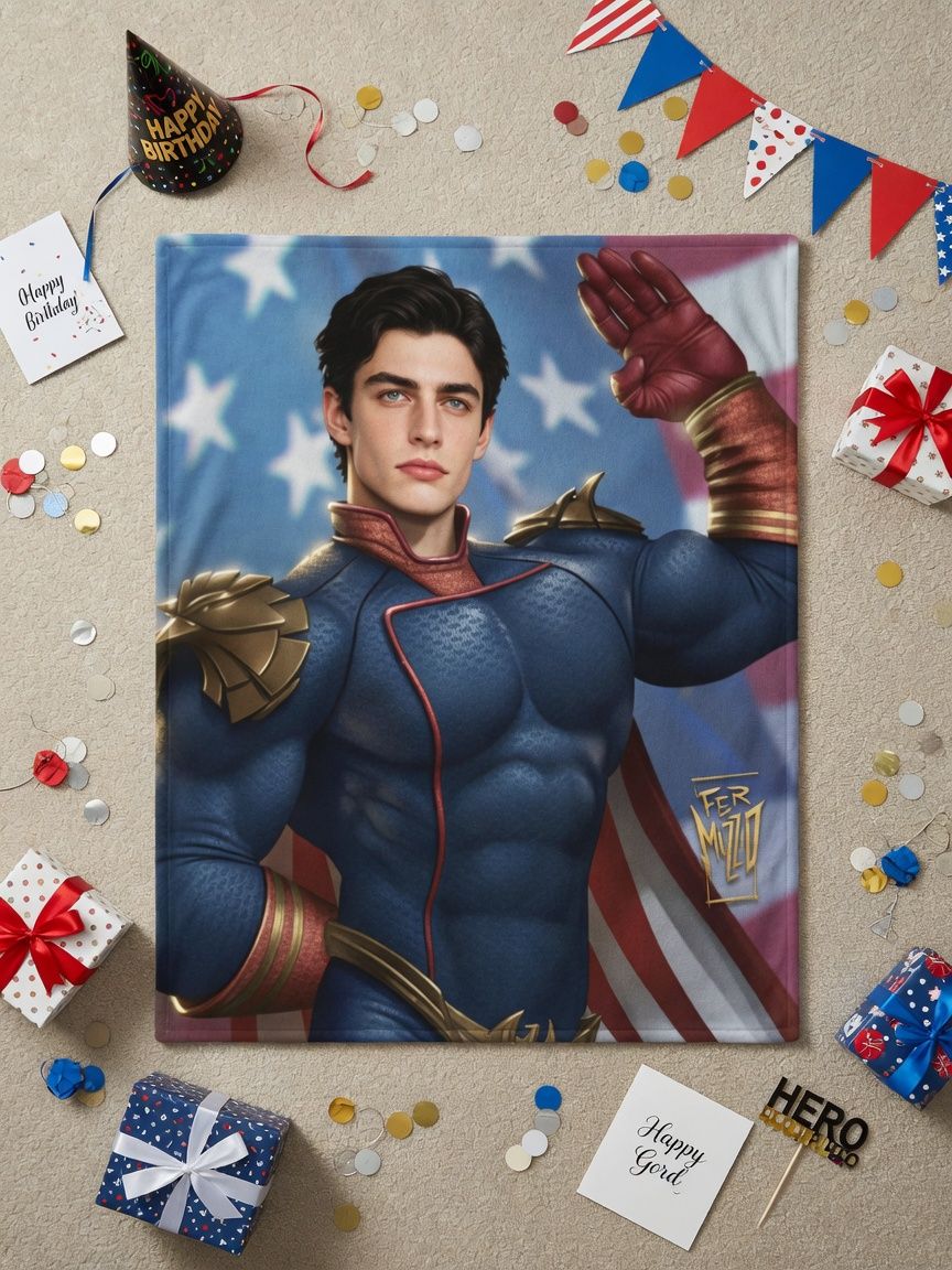 Custom Photo Blanket Personalized Superhero Portrait Ultra Soft Flannel Fleece Throw Ideal Gift for Family and Friends