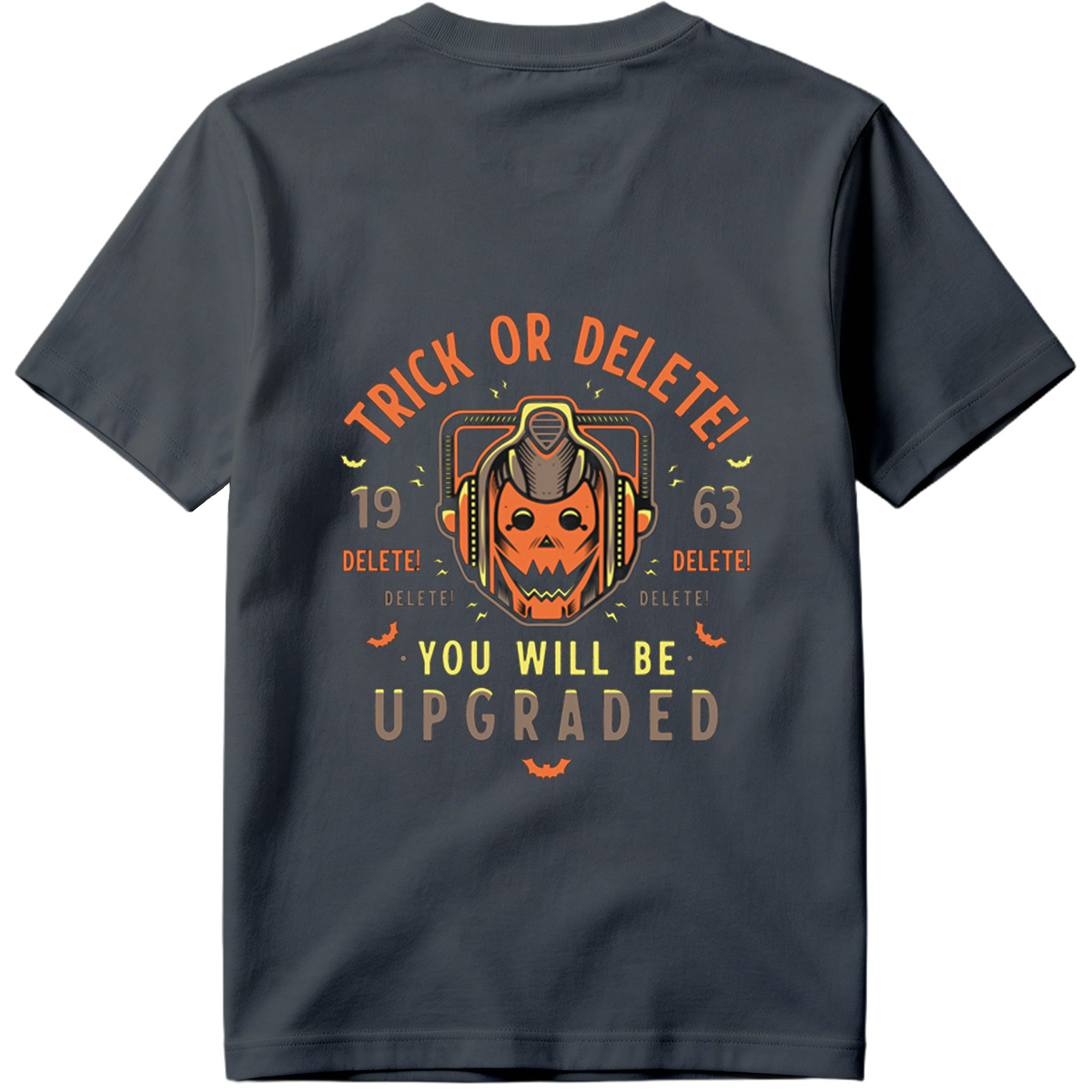Trick or Delete: Cyberpunk Pumpkin with Helmet - Tee