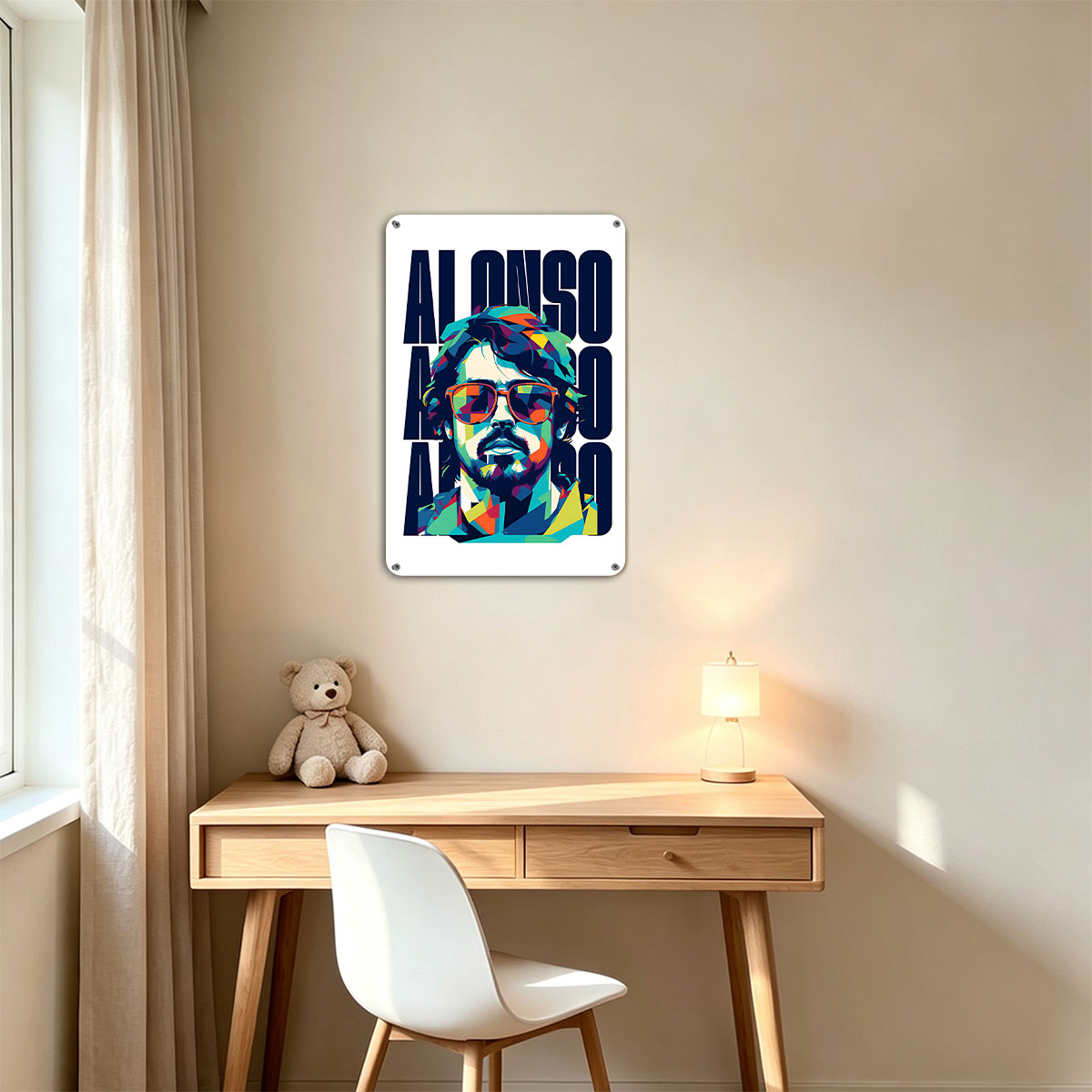 Alonso: Colorful Pop Art Portrait of a Man with Sunglasses - painting