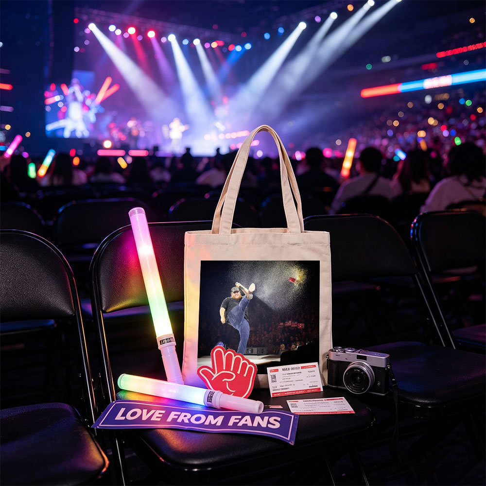 Luke Combs Kicks Can of Confetti on Stage During High-Energy Performance - Canvas tote bags