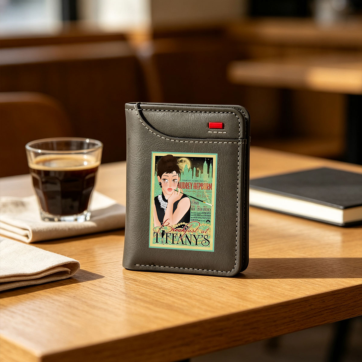Breakfast at Tiffany's: Audrey Hepburn, George Peppard, Paramount Pictures, Classic Film Poster - Vertical Style Wallet