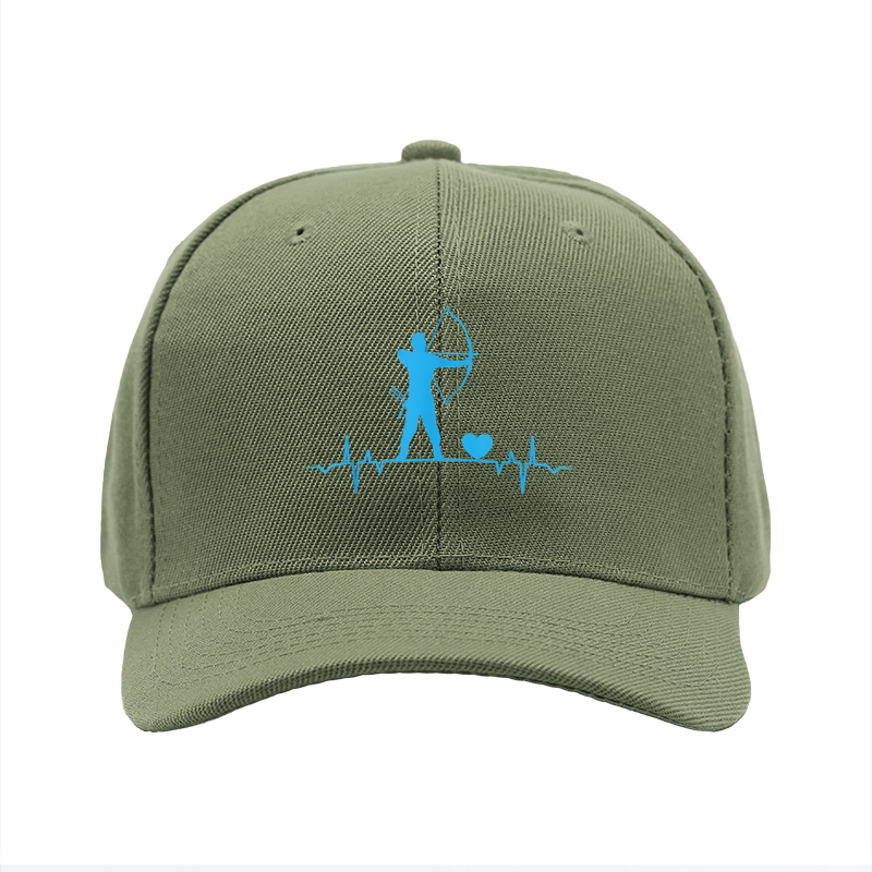 1pc New Baseball Cap with Archer and Heartbeat Pattern Print Unisex Adjustable Hat for Outdoor Activities and Casual Wear Suitable for Adults Who Love Archery and Unique Design Styles