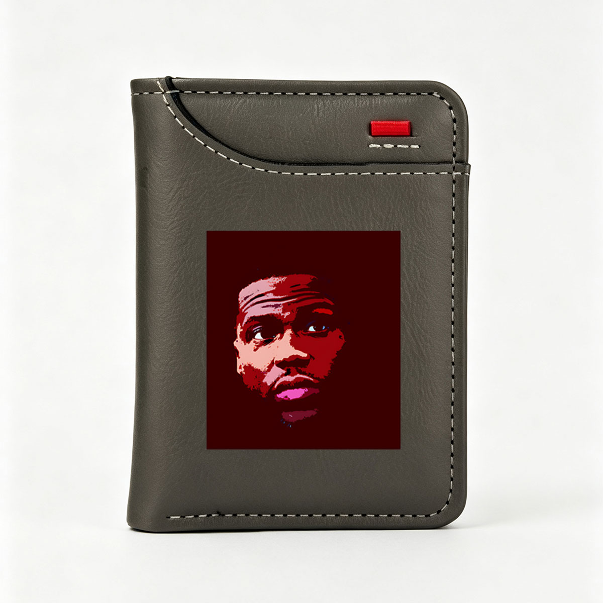 Portrait of a Man in Red Tones - Vertical Style Wallet