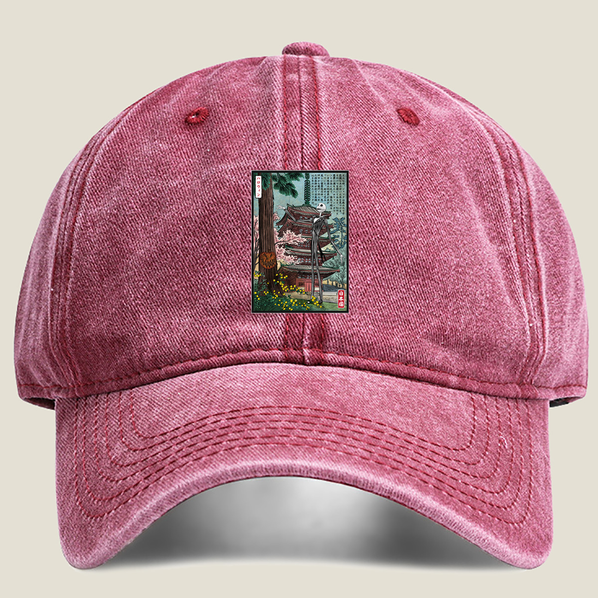Jack Skellington in Japan - Washed Denim - Baseball Cap