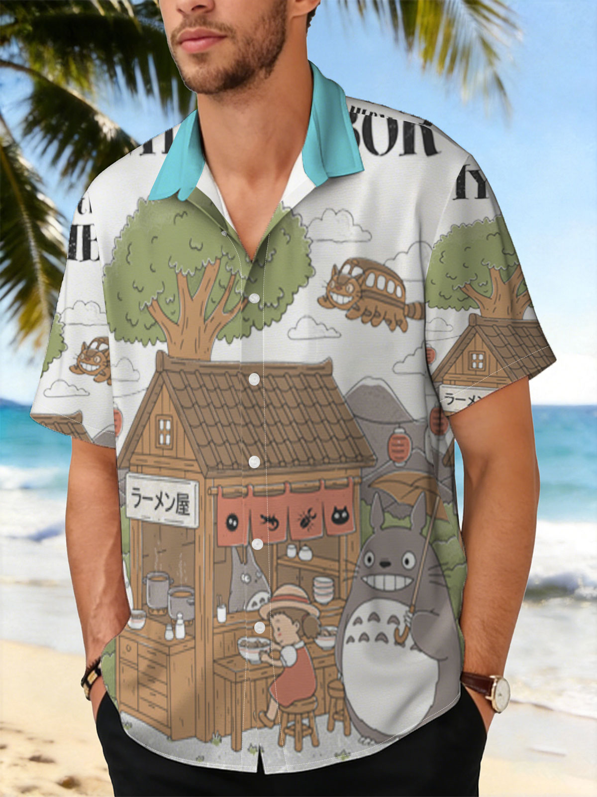 Totoro and Neighbor Enjoy Ramen at a Cozy Stall -  Shirt