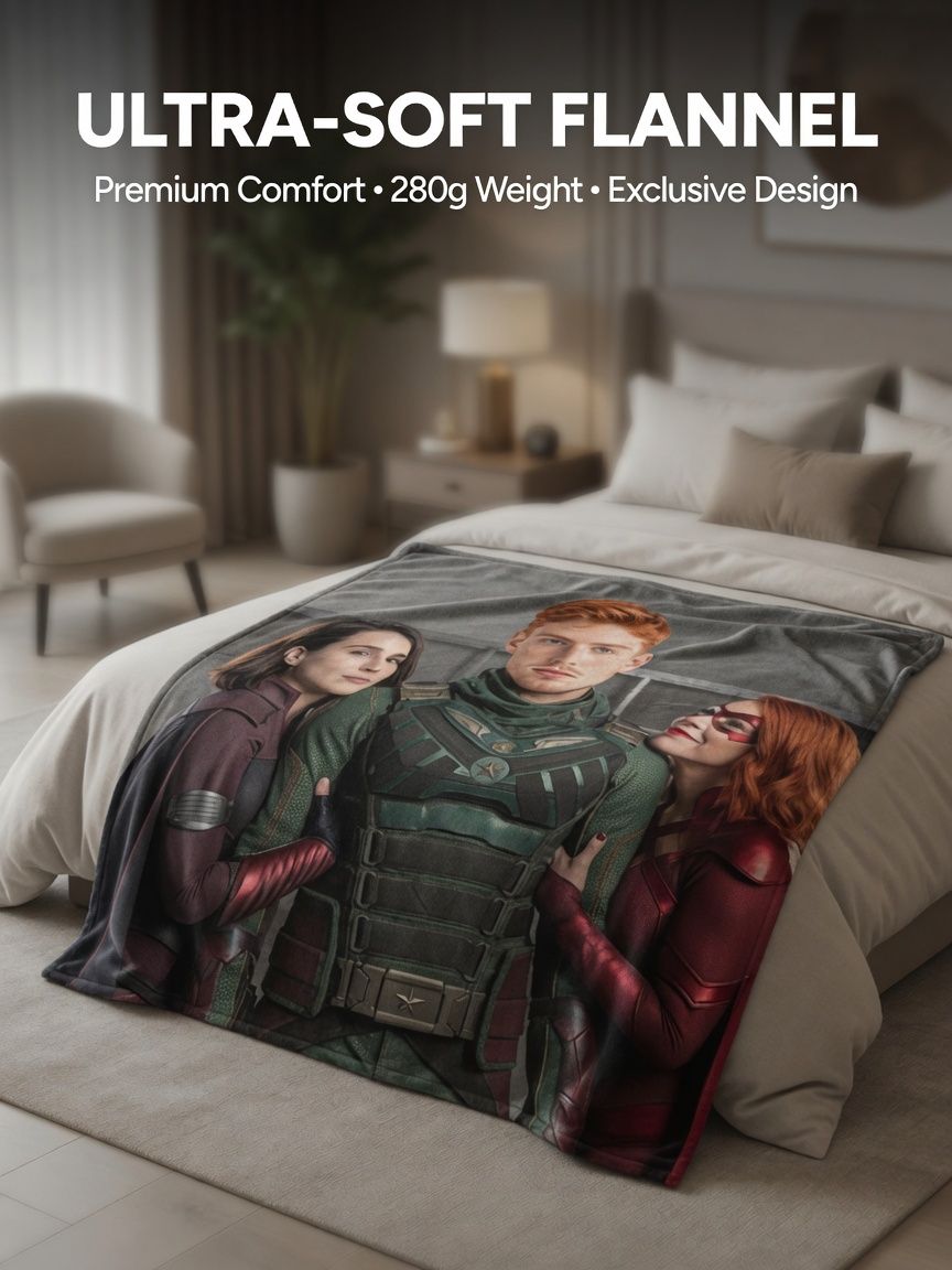Custom Face Photo Flannel Blanket, Personalized Portrait Fleece Throw for Couch, Ideal Personalized Gift