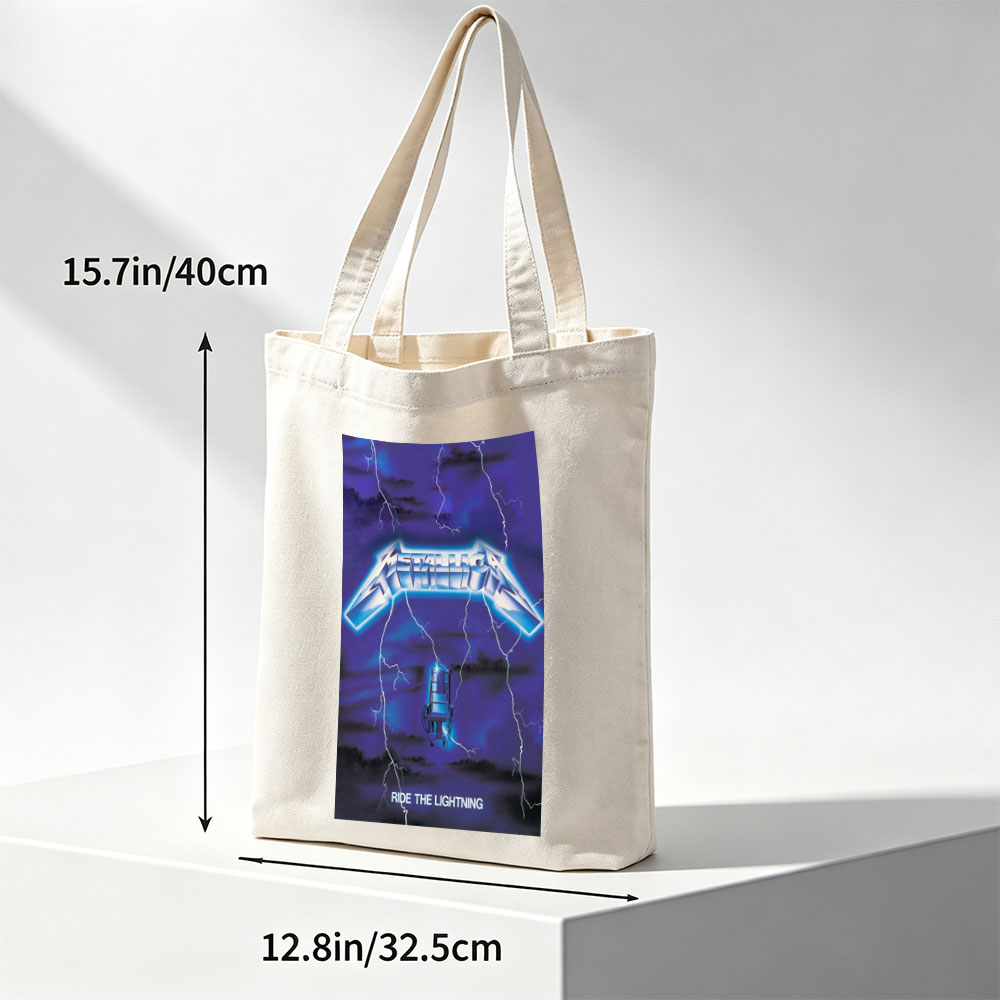 Metallica Electric Chair Lightning Storm Ride the Lightning Album Cover - Canvas tote bags