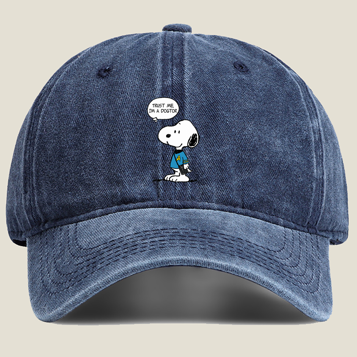 Snoopy as Starfleet Doctor - Washed Denim - Baseball Cap