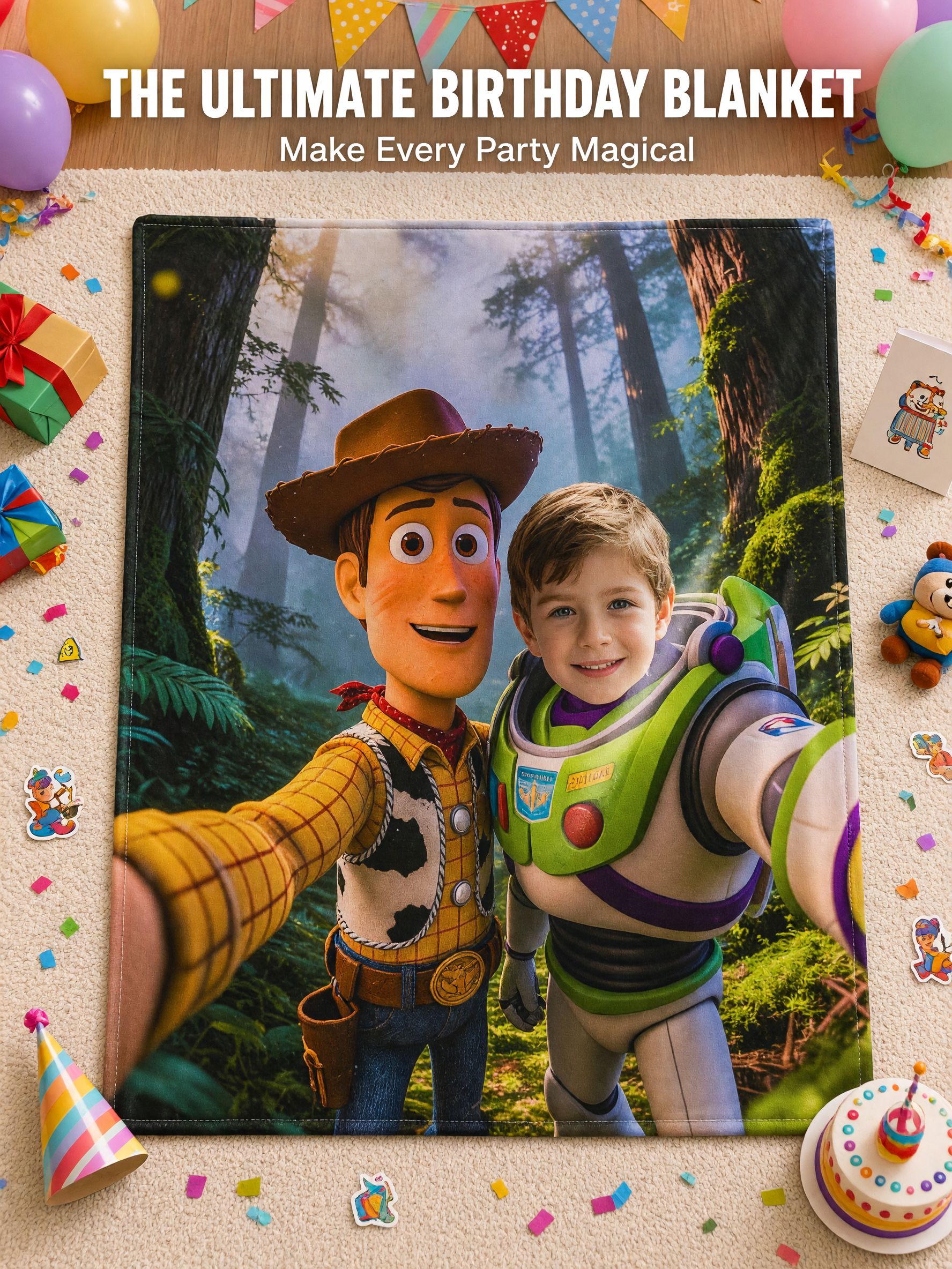 Personalized Custom Face Photo Flannel Blanket, Ultra Soft Cartoon Hero Bed Throw for Kids, Ideal Cozy Gift