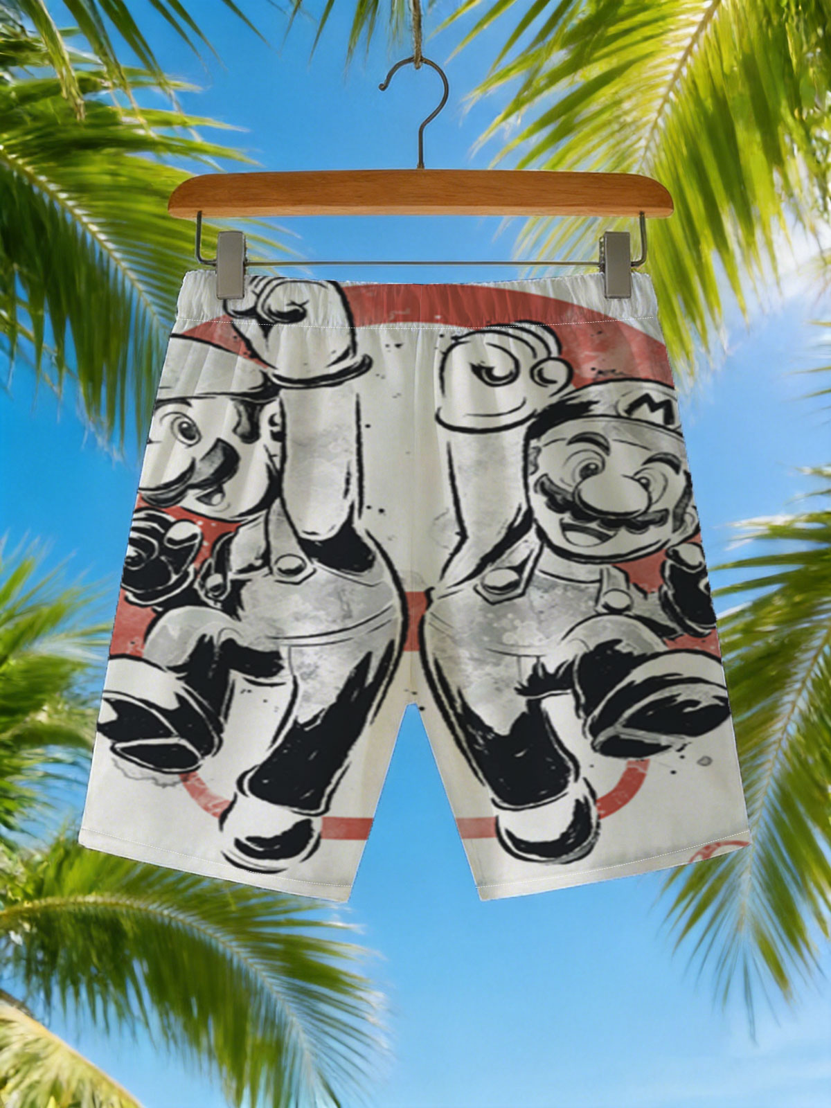 Mario and Luigi: Iconic Brothers in Action -  Beach shorts