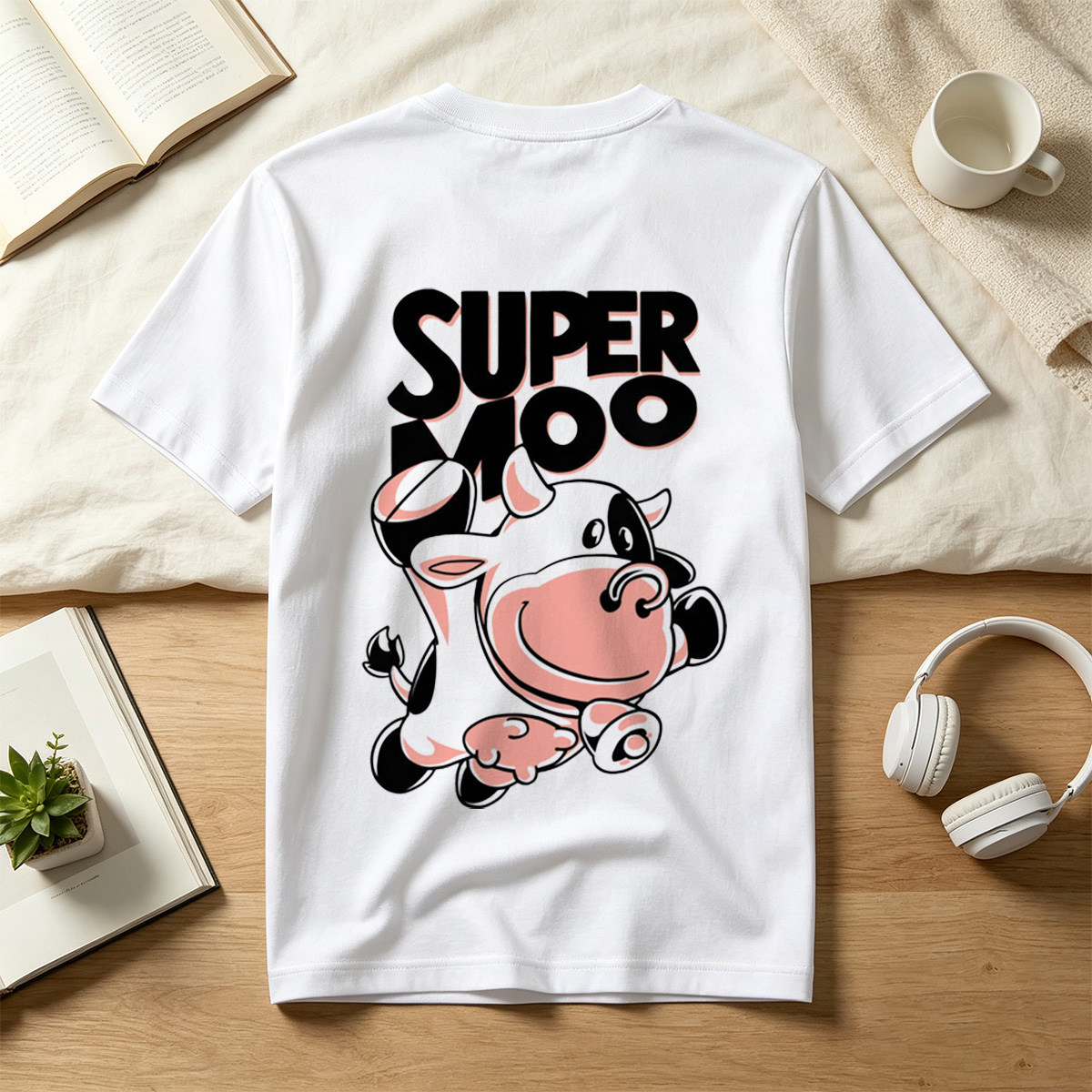 Super Moo Cow Character Design - Tee