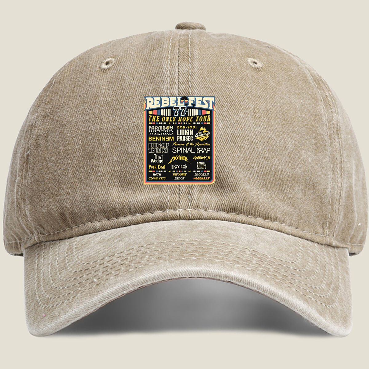 Rebel-Fest 77: The Only Hope Tour Featuring Star Wars Characters and Bands - Washed Denim - Baseball Cap