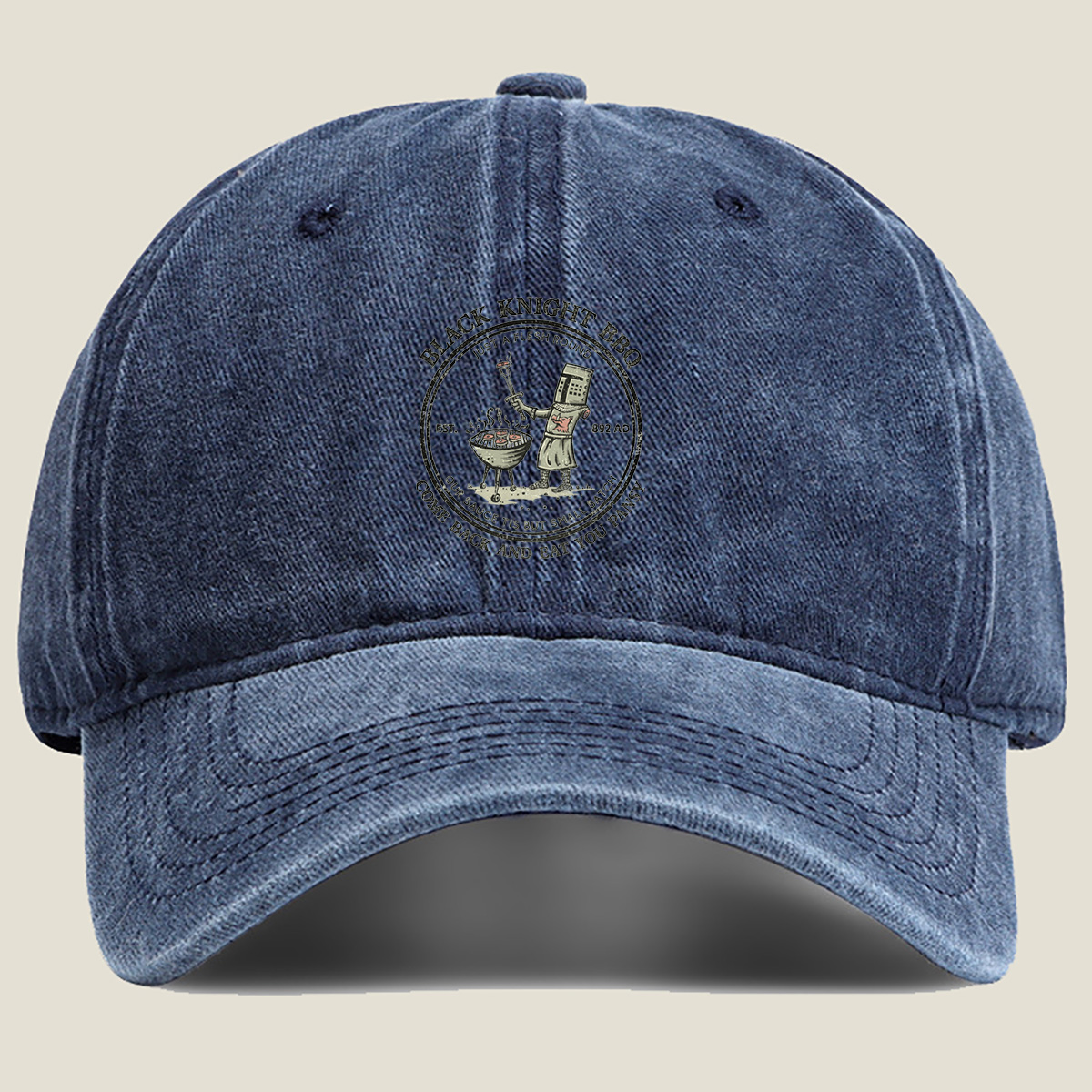 Black Knight BBQ: Just a Flesh Round - Washed Denim - Baseball Cap