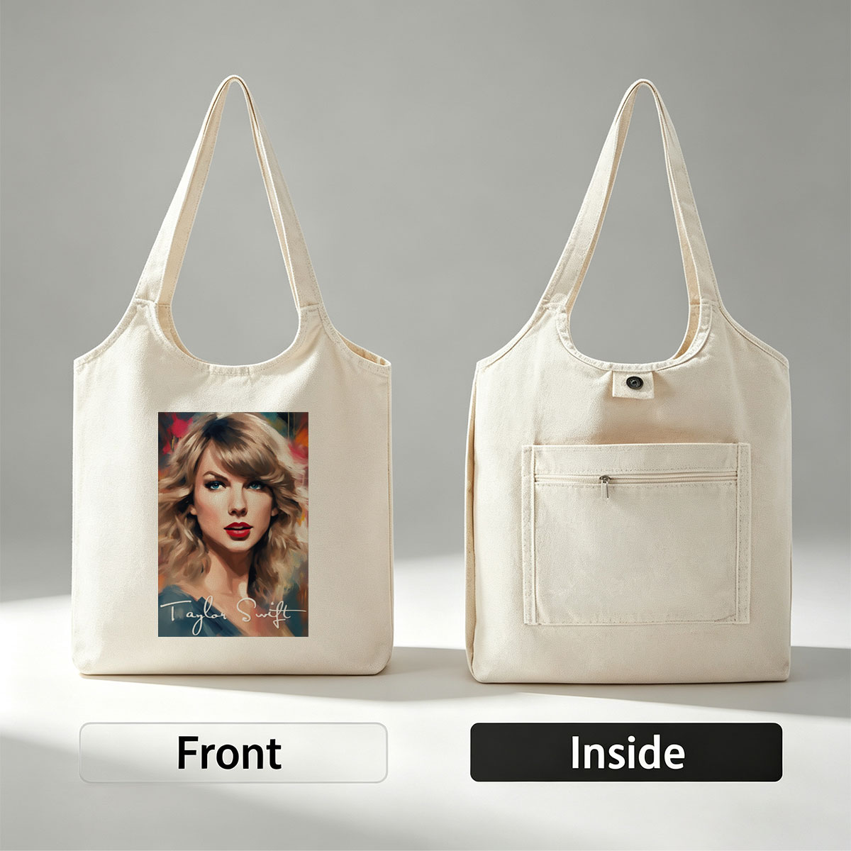 Taylor Swift Portrait Painted Style Artwork - Canvas shoulder bags/