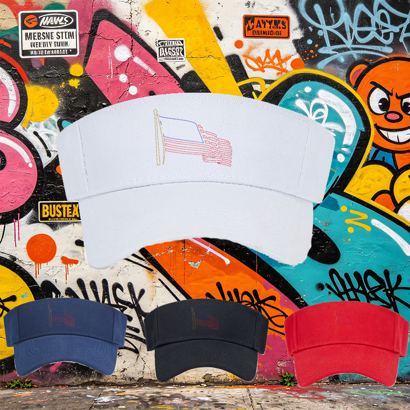 Unisex Classic Mesh Back Cap with American Flag Print and 