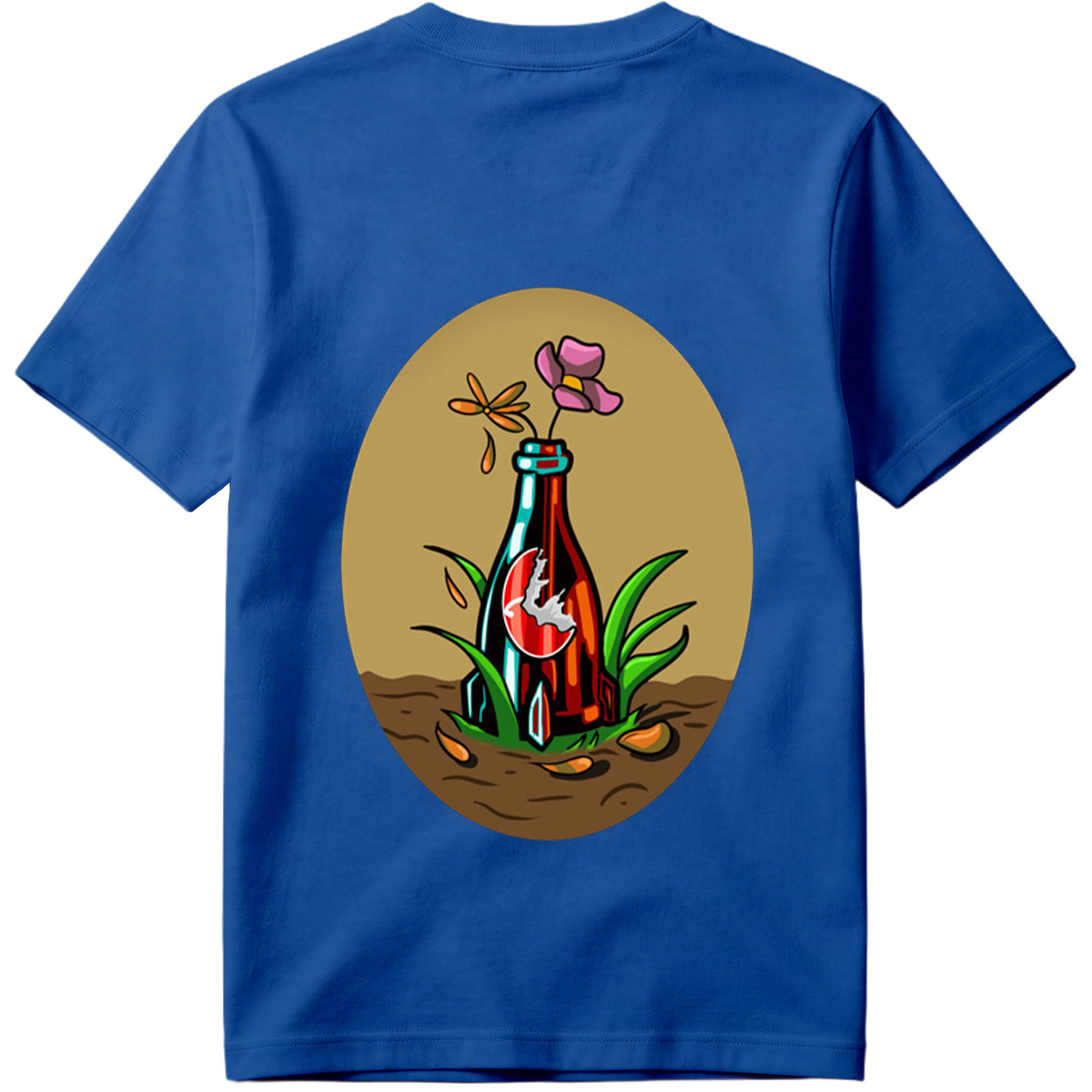 Bottle Garden with Flower and Dragonfly - Tee