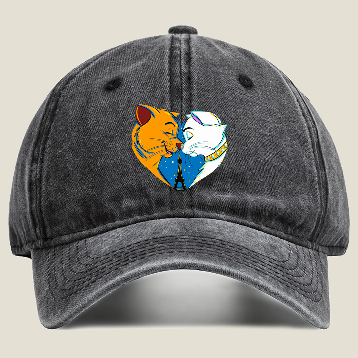 The Aristocats: Thomas O'Malley and Marie - Washed Denim - Baseball Cap