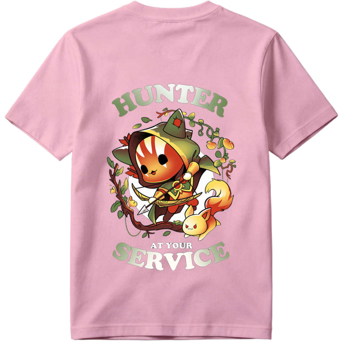 Hunter at Your Service - Chibi Archer and Fox Companion - Tee