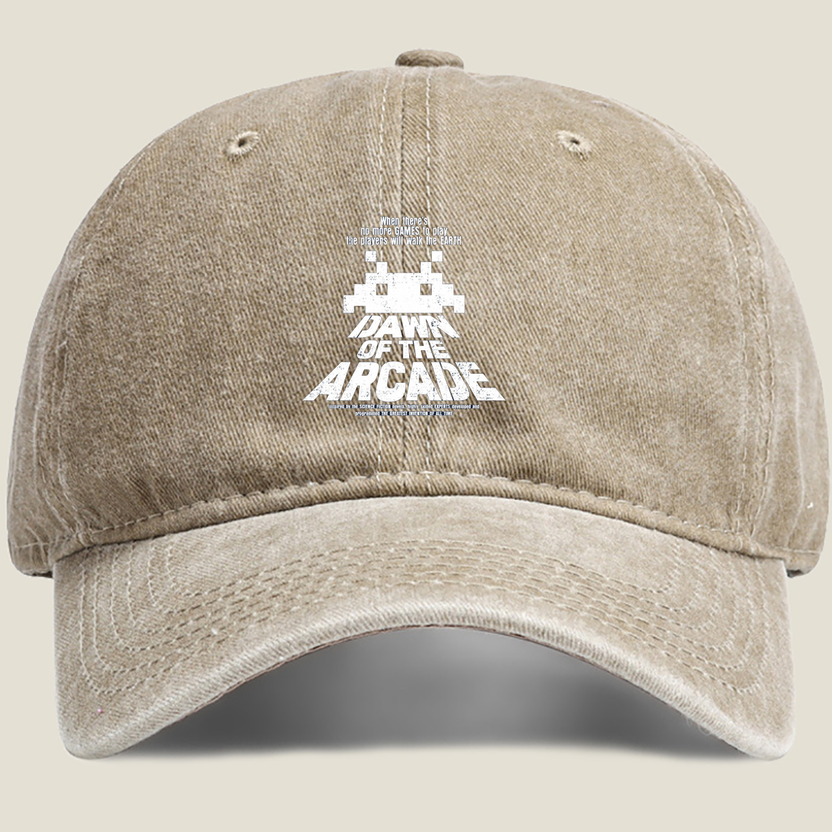 Dawn of the Arcade: Pixel Invader - Washed Denim - Baseball Cap