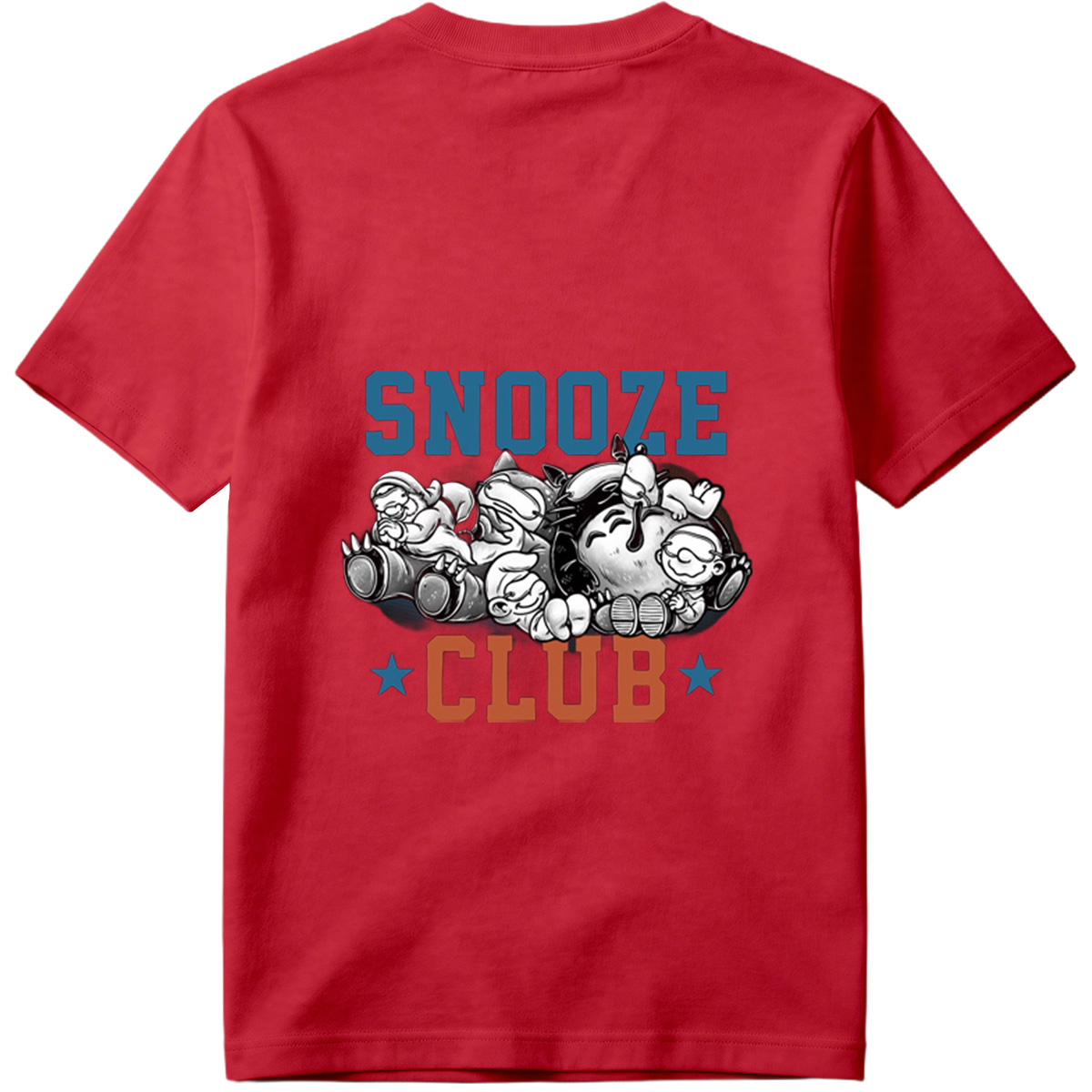Snooze Club: Mickey, Minnie, Donald, Goofy, and Pluto Sleeping Together - Tee