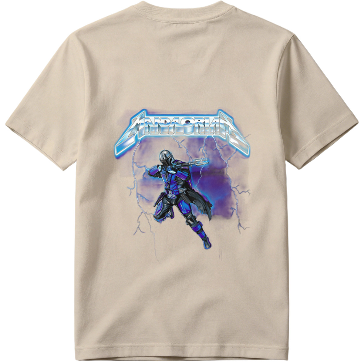 Mandalorian: The Armored Warrior in Stormy Skies - Tee