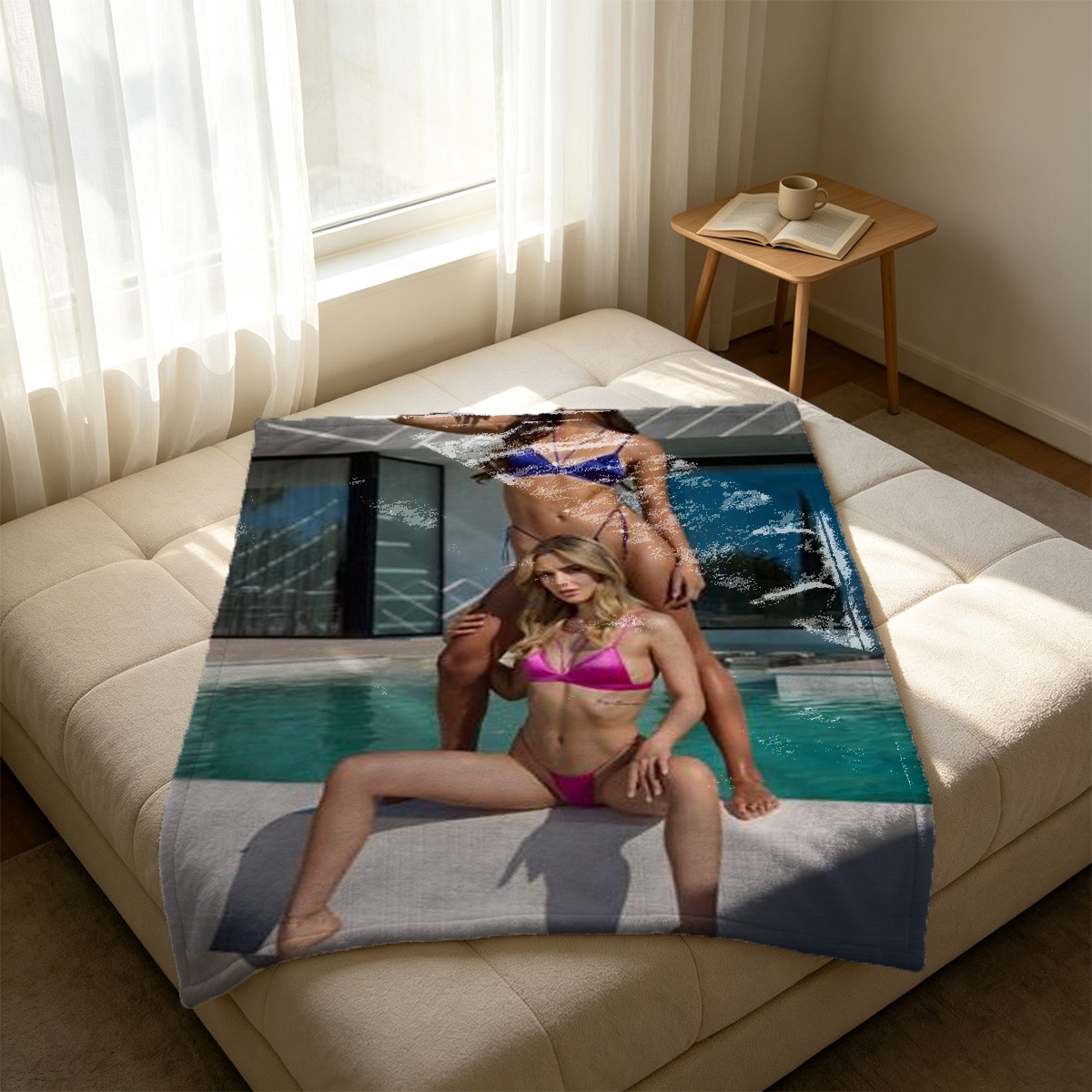 Naked Woman in Heels Standing in Doorway - Blanket