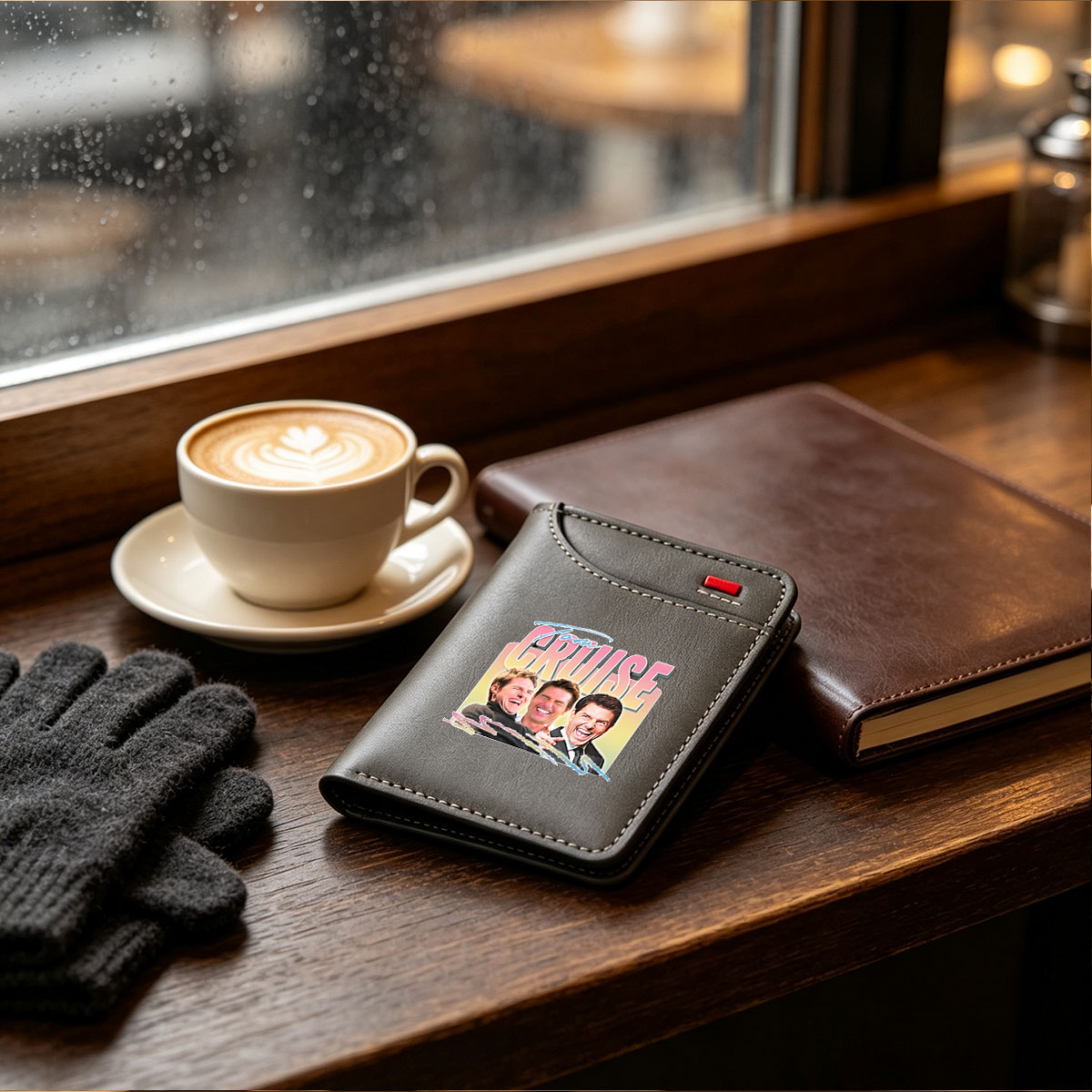 Tom Cruise: Three Faces of Laughter and Action - Vertical Style Wallet