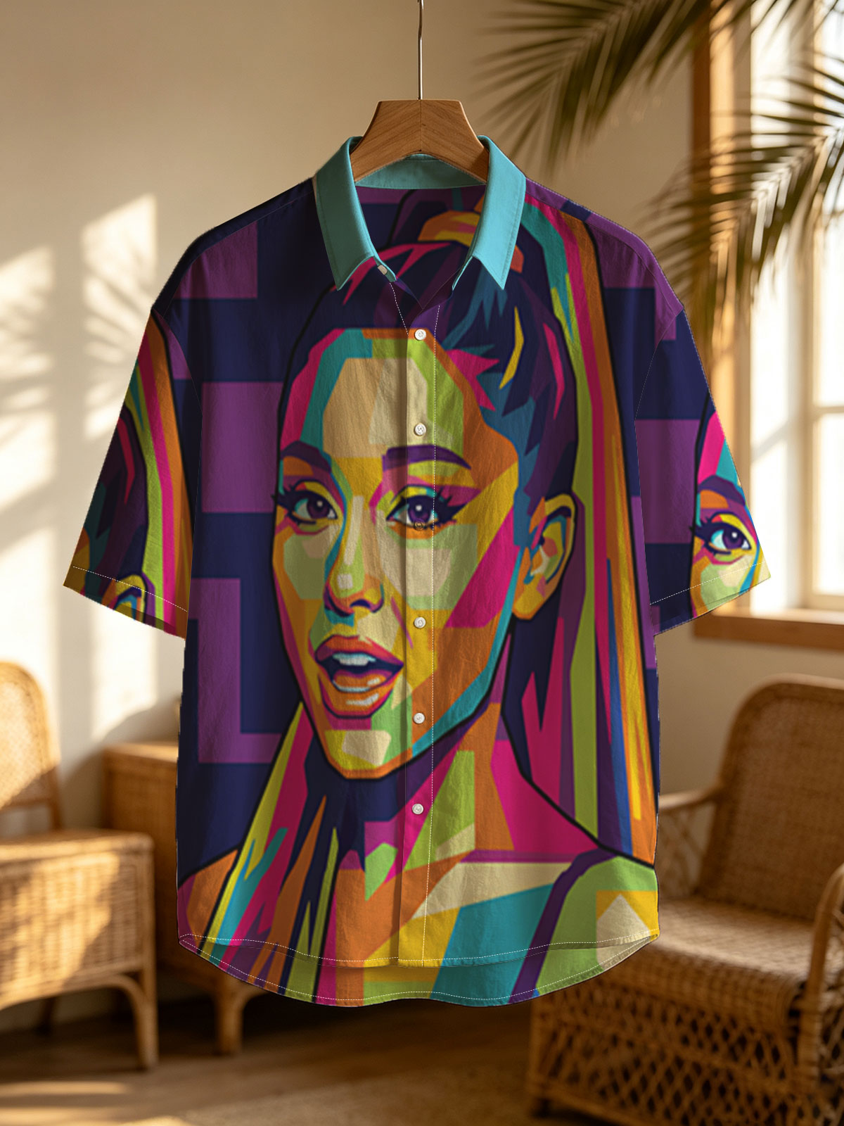 Pop Art Portrait of a Colorful Female Celebrity -  Shirt