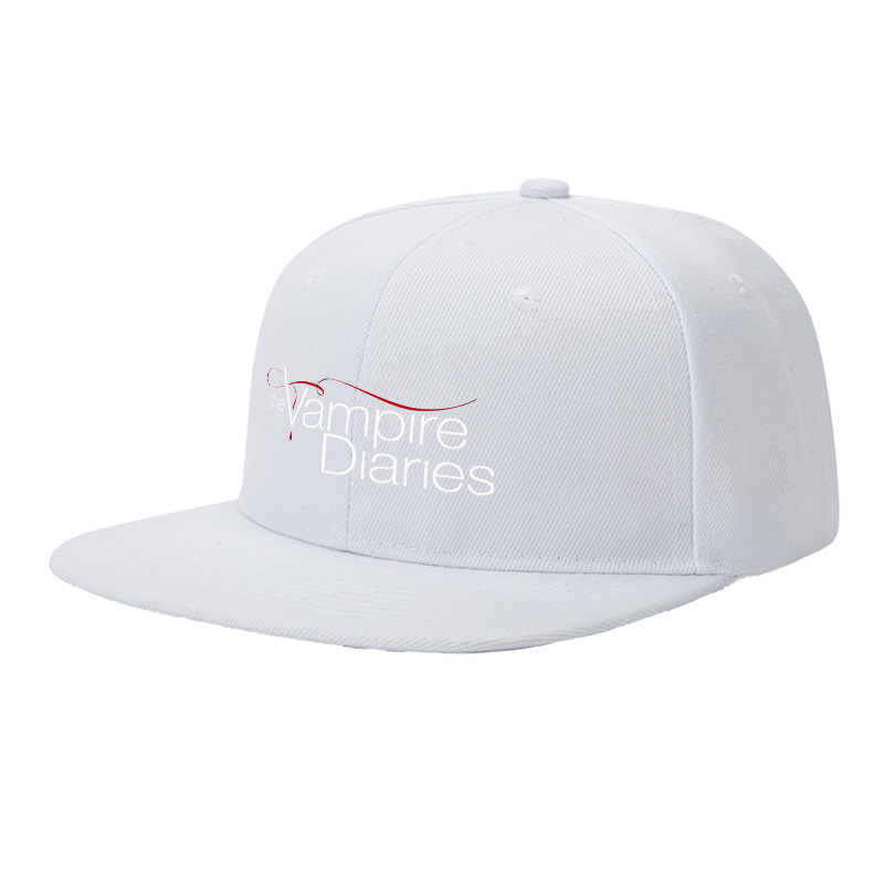 Flat Brim Baseball Cap The Vampire Diaries Logo Print Streetwear Underground Skate Style for Basketball Court Skate Park Urban Lifestyle Riders Rappers Streetwear Enthusiasts