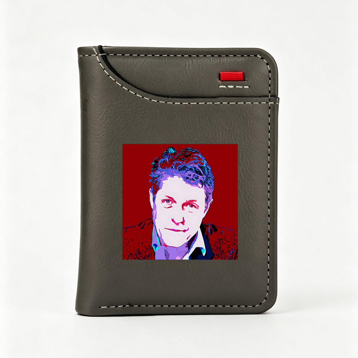 Pop Art Portrait of a Man with Vibrant Colors and Bold Strokes - Vertical Style Wallet