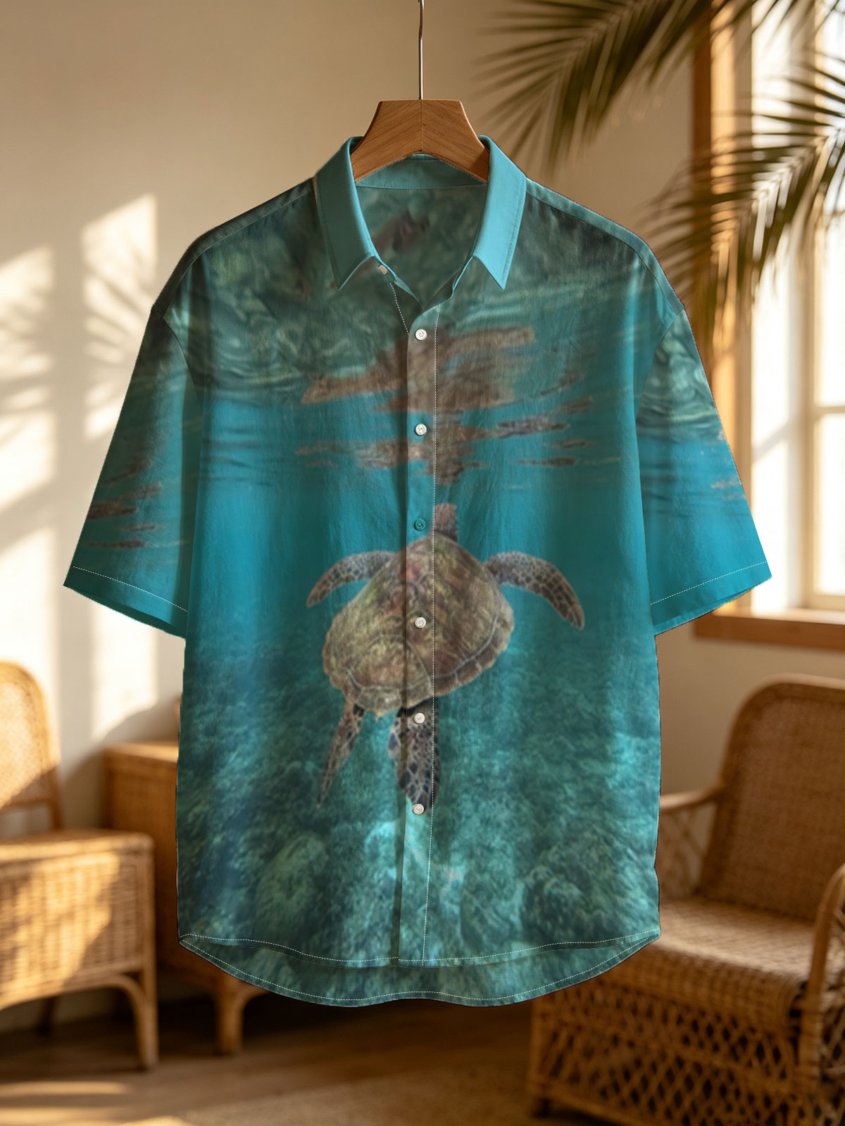 Sea Turtle Swimming in Clear Blue Waters -  Shirt