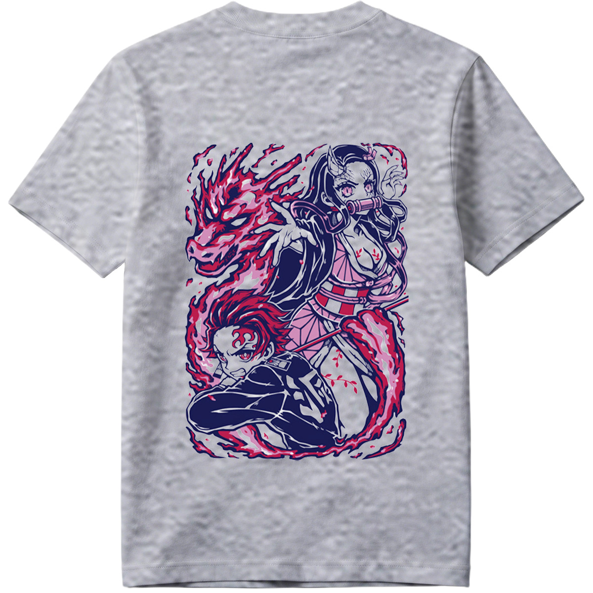 Demon Slayer: Kimetsu no Yaiba - Nezuko Kamado and Tanjiro Kamado with Flame Breathing - Tee