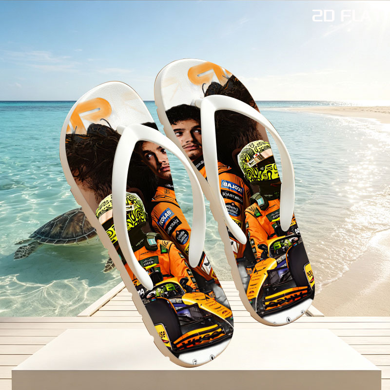 Lando Norris McLaren Formula 1 Racing Driver -  flip-flops