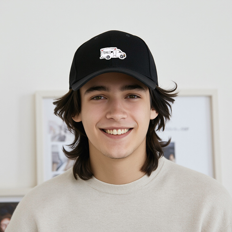1pc New Baseball Cap with Taxi Van Print Design Unisex Adjustable Hat for Outdoor Activities and Daily Wear Suitable for Adults and Teens