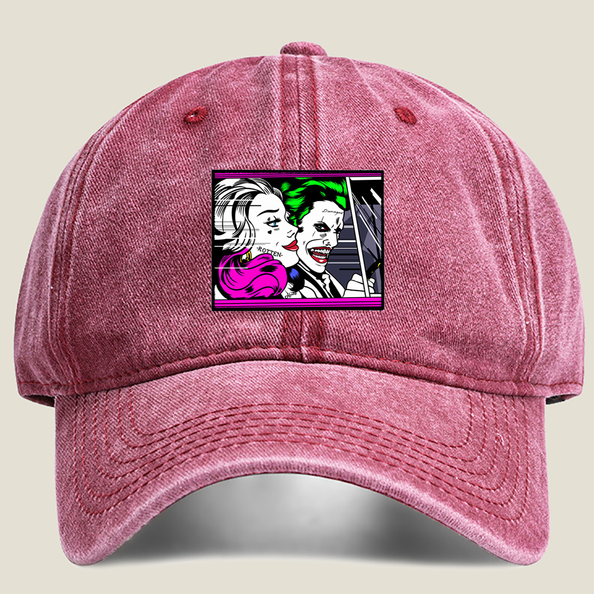 Batman: Harley Quinn and The Joker - Washed Denim - Baseball Cap