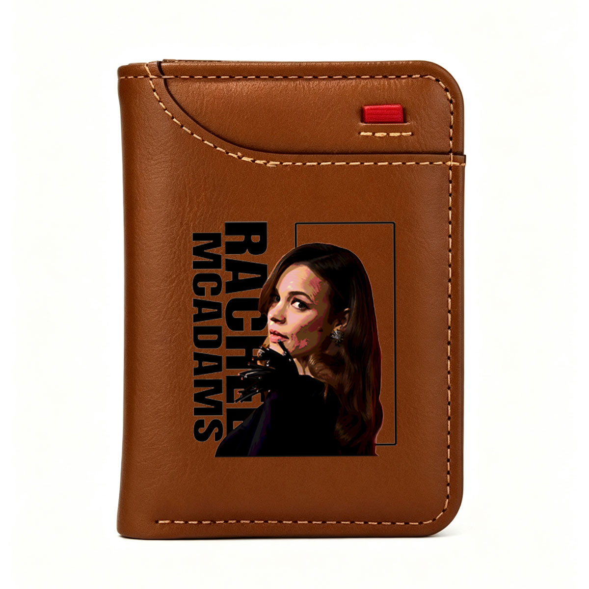 Rachael McAdams in a dramatic pose with bold makeup and elegant attire - Vertical Style Wallet