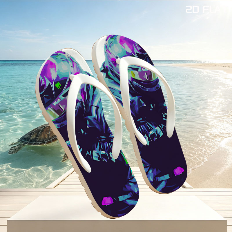 Futuristic Racer in Neon Gear -  flip-flops